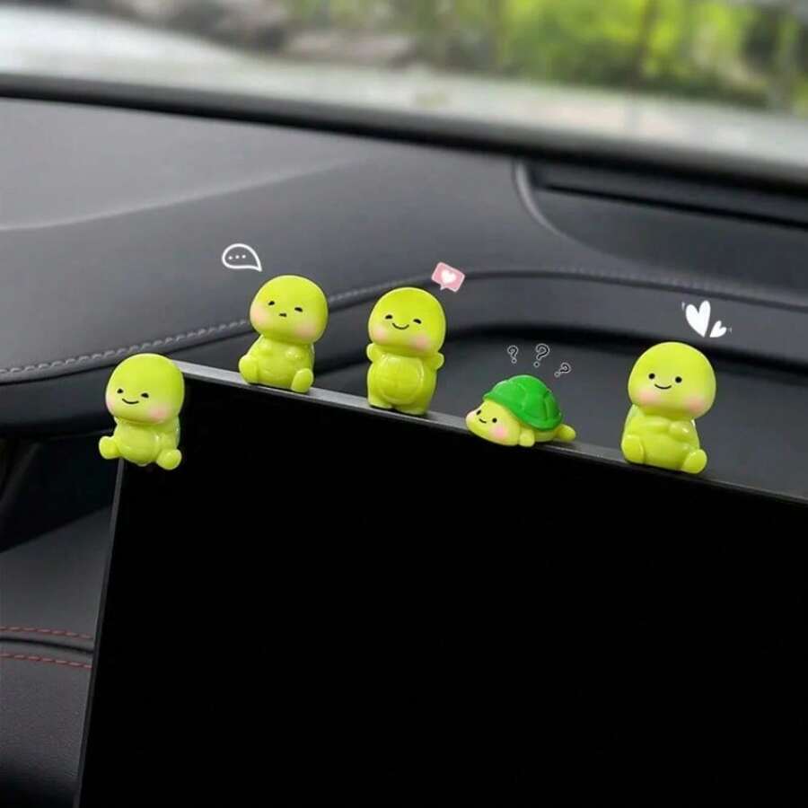 1pcs Cute Little Turtle Car Ornament Car Electric Car Small Ornament Car Interior Decoration Car Center Console Decorat - 5 chiếc - Xem 1