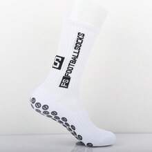 1 Pair Men's Football Socks, Mesh Sports Socks With "FS Football Socks" Letter Print, Suitable For Football Training, Matches, Outdoor Activities, One Size Fits Most - Multicolor - View 3