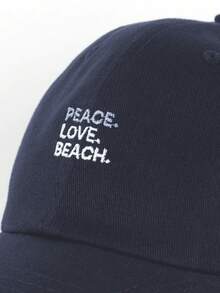 Unisex Men's And Women's Embroidered Adjustable Minimalist Dadhat Baseball Cap - Navy Blue - View 2