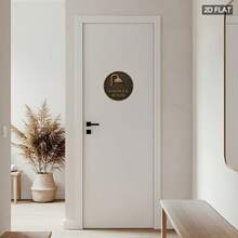 Biểu tượng vòi sen phẳng 2D, 1 chiếc - Hình tròn bằng sắt trang trí tường 7.8x7.8 inch, in chất lượng cao, chống thấm nước và chống ẩm, thích hợp cho nhà cửa, vòng hoa, trang trí phòng tắm và phụ kiện, phẳng 2D *(Vị trí lỗ ngẫu nhiên) - A - Xem 6