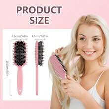 Curl Defining Brush Curly Hair Brush Slick Back Hair Brush For Combing And Shaping Curls In All Hairstyles To Reduce Pulling Pink - Hồng - Xem 3