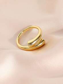 1 chiếc nhẫn thiết kế đường nét bất đối xứng, nhẫn hợp kim tối giản, phù hợp cho nữ giới đeo hàng ngày, dự tiệc và đi chơi. - nhẫn - Xem 3