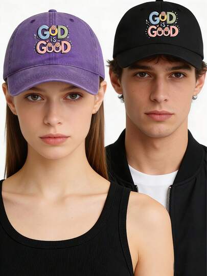 1pc Women's Printed Baseball Cap, Perfect For Couples. Fashionable Accessory For Hiking And Strolling All Year Round
