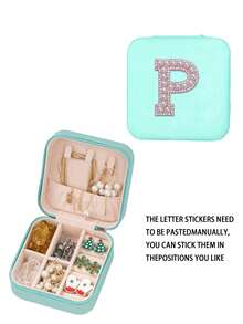 1pc Personalized Travel Jewelry Box - Travel Jewelry Box Birthday Gift For Women, Christmas Gift For Teenage Girls, Initial Travel Jewelry Box A-Z Jewelry Storage Box, Faux Diamond Pattern, Jewelry Organizer Box, PU Leather Waterproof Jewelry Box, Multi-Functional Jewelry Box, Compact Jewelry Box, Jewelry Storage Box, Portable Travel Jewelry Box, Large Capacity Jewelry Box, Minimalist Jewelry Box, Cosmetic Box, Makeup Storage Box, Nail Polish Storage Box - Multicolor - View 53