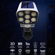 Outdoor Motion Sensor Solar Lights 2000 Lumens 77 LEDs Spotlight With Remote Controller FloodLights Outdoor IP66 Waterproof, Wireless Dummy Decoy Fake Security Camera For Porch Garden Patio Driveway. Solar Lights Outdoor Waterproof, Outdoor Lamps Lamps For Living Room, Cosas Para El Cuarto, Room Acesories, Bedroom Acesories - 1PCS - 查看 6