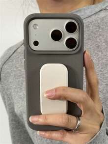 Luxury Business Cement Grey Litchi Pattern Artificial Leather Phone Case With White Folding Stand Compatible With IPhone 17 Pro Max 16 Pro Max 15 Pro Max 14 13 12 Pro Max 14 15 16 Plus 11 Simple All-Inclusive Matte Anti-Drop Soft Back Cover - Grey - View 4