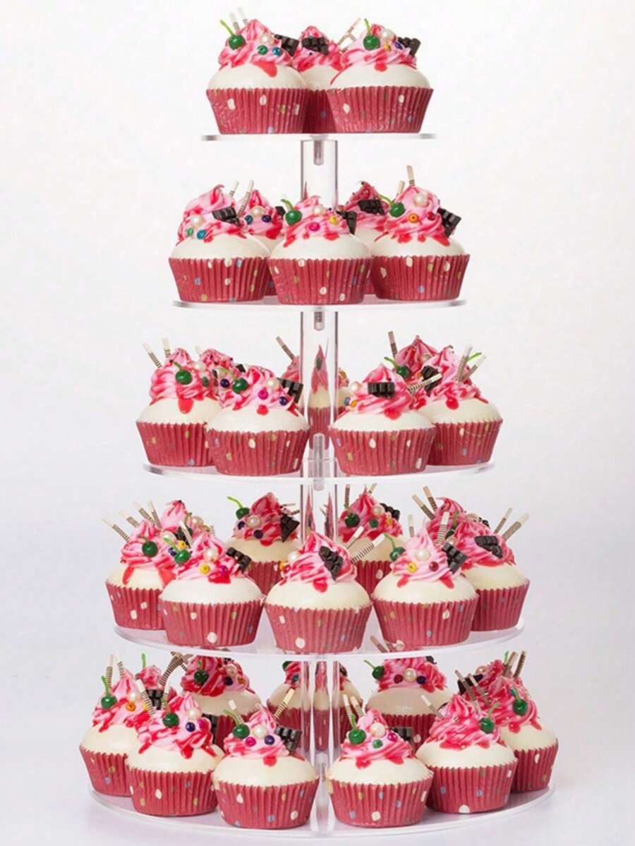 Multi-Tier Acrylic Cake Display Stand, Dessert Food Display Rack For Wedding, Birthday Party - Clear - View 1
