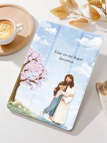 God Jesus, Girl Pattern Tablet Protective Case, Tri-Fold Stand Protective Shell, Tablet Protective Cover, Compatible With IPad 10.2 Inch, (A16) 11 Inch 11th Gen 2025/10th Gen, 9th Gen, Galaxy Tab A8 10.5 Inch 2022, Anti-Drop, With Pen Slot, Support Sleep/Wake, Best Gift For Family And Friends - Multicolor - View 4