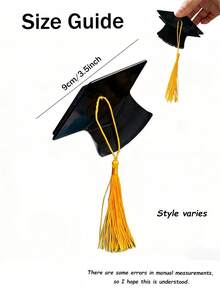 Pinza para el cabello en forma de birrete de graduación en miniatura negro, accesorios para el cabello de niñas, accesorios para fotos de graduación, temporada de graduación, regalo de graduación, regalo único - Pinza para el cabello con forma de birrete de graduación - Ver 2