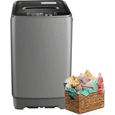 YASHE 17.6Lbs Portable Washing Machine, Full-Automatic Portable Compact Washer With Drain Pump, 10 Programs 8 Water Levels, Compact Washers With LED Display For Apartment Home RV Dorm