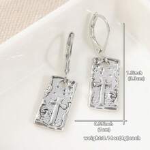 Anting Minimalis Vintage "Ingat Aku", Melambangkan Keyakinan, Dibuat dengan Tangan dari Perak, Desain Salib, Cocok untuk Pemakaian Sehari-hari dan Liburan, Pilihan Hadiah yang Luar Biasa - Perak - View 2