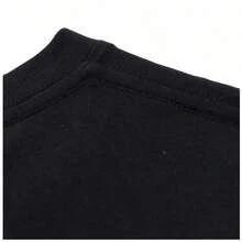 3 de manga corta de mujer con cuello redondo, corte holgado de patrones lindos, para uso casual y diario/vacaciones.Nuevo conjunto de verano de mujer con estampado de hitos manga corta. - Negro - Ver 6