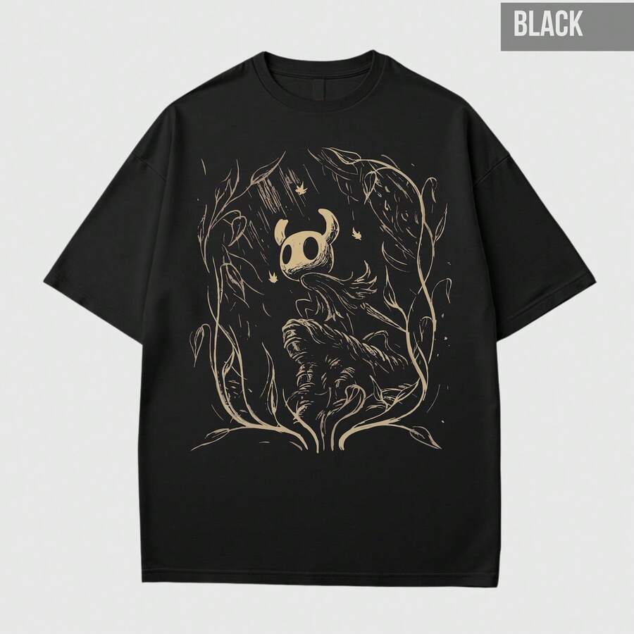 Retro Hollow Knight Vintage Tshirt For Gamers Retro Indie Games Shirt - 黑色 - 查看 1