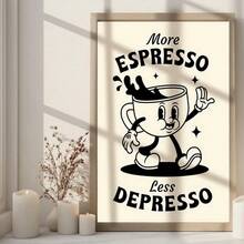 More Espresso, Less Canvas Posters - Artistic Illustration Wall Art For Home Decor - Framed Or Frameless Options Available - For Coffee Lovers & Art Enthusiasts - Perfect Gift For Housewarming & Birthday - Multicolor - View 9