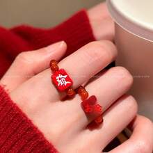 Bridal Fashion Rings - Hair-shaped Beaded Ring - View 3