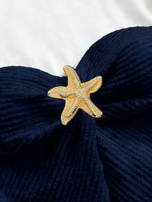 Elestia 女士新款海军蓝金属海星纹理针织扭结吊带背心，Y2K 休闲度假海滩优雅简约派对性感假日装扮，春夏秋季 - 藏蓝色 - 查看 6