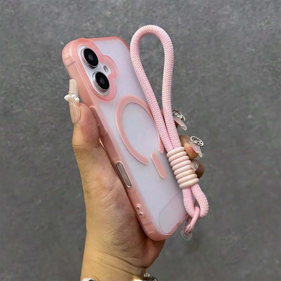 新款兼容苹果16Pro Max手机壳,多巴胺磨砂亲肤质感,适用于 17 Air 16手机壳,磁吸式高端手感,15Pro Niche 14网红款13超强防摔,12情侣款男女通用16Plus保护套 - 粉色 - 查看 1