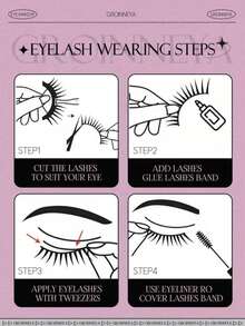 1 Pair Transparent Short Soft 3D Faux Mink Natural Look Cat Eye False Eyelashes (JA2507) - Black - View 7