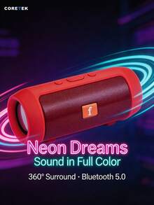 Portable Bluetooth Speaker, Outdoor Stereo Surround Loudspeaker, Wireless Sound Box With FM Radio, TF Card Support, 1200mAh Battery, 10m Wireless Range, Mini Desktop Speaker For Travel & Home Use - 查看 10