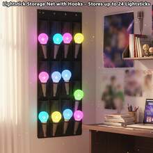 1 Túi lưới đựng lightstick K-Pop có móc, chứa được tối đa 24 lightstick K-Pop, phù hợp với hầu hết các loại lightstick K-Pop, vật dụng thiết yếu cho fan K-Pop, thích hợp cho các bữa tiệc, trò chơi và sự kiện, tương thích với lightstick chính thức của Twice/TXT/EXO/Aespa/Army Bomb và các nhóm khác. Lightstick không bao gồm trong túi. - 24 túi đựng đồ - Xem 2