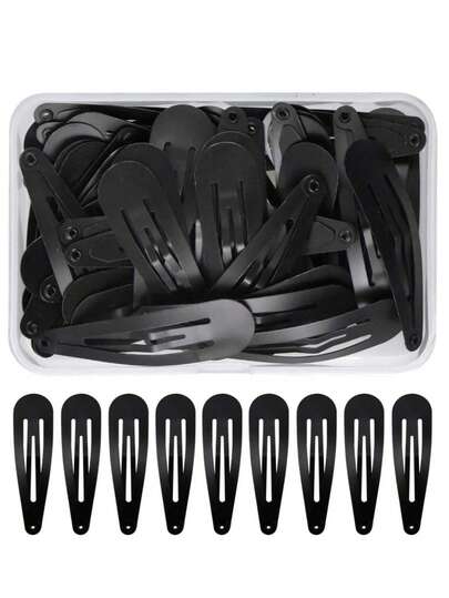 50 piezas Pinzas para el cabello con cierre a presión, Barrettes para el cabello de 2 pulgadas para mujeres, Colores metálicos mixtos, Barrettes para el cabello para mujeres, Pinzas para el cabello con cierre a presión de 5 colores