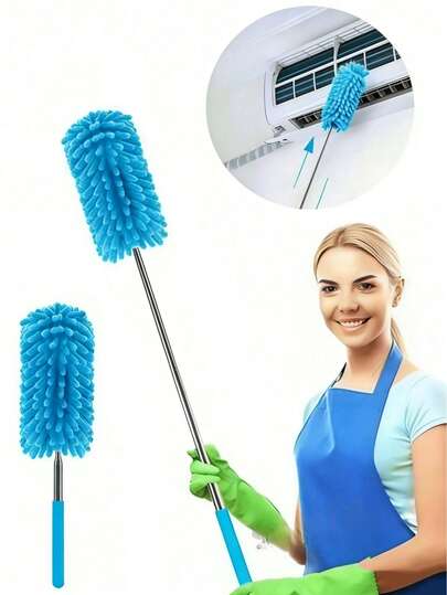 1pc Retractable Dust Collector, Stretchable Dust Brush, Washable Dust Collector, Retractable Pole Detachable Cleaning Brush Tool, Suitable For Household Cleaning, Office, Car Windows, Furniture, Ceiling Fans, Floor Dust Removal, Back To School Season, Sofa Crevices, Curtain Top Cleaning Tools, Deep Cleaning, Kitchen Cleaning Tools, Furniture Cleaning Tools, Room Cleaning, Car Cleaning Supplies, Kitchen Supplies, Household And Office Supplies, Gifts For Women