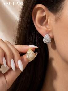 一对奢华锆石钩式耳环，925纯银精致耳环，精美首饰，送她的礼物，适合日常佩戴、派对和正式场合。 - 款式6 - 查看 8