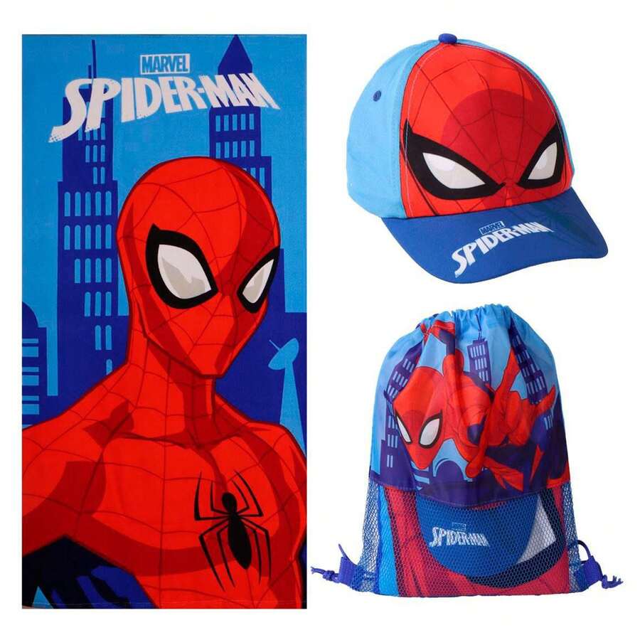 Cerdá SPIDERMAN 蜘蛛人男女童毛巾包套裝 - 兒童套裝包含吸水毛巾、棒球帽和背包,男女童夏季配套套裝,適合2-8歲兒童,沙灘和泳池全套裝備。 ⚫ 免費配送 ✅ 西班牙大陸24/48小時送達 - 選項 10 - 查看 1