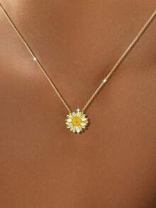 1pc S925 Sterling Silver Daisy Pendant Necklace, Sweet Fresh Personalized Delicate Floral Choker Necklace, Versatile Accessory For Women's Daily And Party Wear, Mother's Day Gift - Daisy - View 9