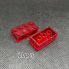 20PCS 2x4 Dots Transparent Clear Bricks - 3001 Compatible Small Particle Building Block Parts For Kids DIY House Waterfall - Multicolor - View 17
