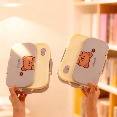 صندوق غداء سعة 1500 مل مكون من 4/5 شبكات من الفولاذ المقاوم للصدأ 304 مع طبعة كابيبارا جميلة، صندوق بنتو محمول كبير السعة مع أدوات المائدة وعبوة الحساء، حاوية غداء محفوظة حرارياً ومانعة للتسرب لحفظ السلطة والفاكهة، قابل للغسل في غسالة الأطباق والميكروويف، مناسب لاستخدام الطلاب والبالغين في المنزل والمدرسة والمكتب والتخييم والنزهات والسفر والعودة إلى المدرسة