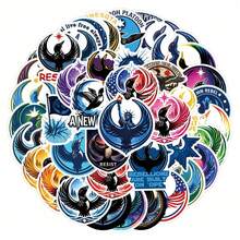 50pcs Rebel Loon Stickers Retro Ins 2D Fantasy Sun Ins Y2K Downtown Aesthetic Stickers Gifts Humorous And Funny Stickers 80S 90s Anime Stickers For Scrapbook Supplies Envelope, Water Bottle, Computer, Laptop, Phone, Luggage, Notebook, Fridge,Festival Party,Christmas Decoration New Year Winter Scrapbooking - 50pcs - View 2