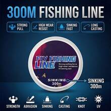 1支300米/984英尺飞钓线，拉力4磅-43磅，多功能高灵敏度碳氟涂层尼龙线，适用于海水和淡水。 - 白色 - 查看 9