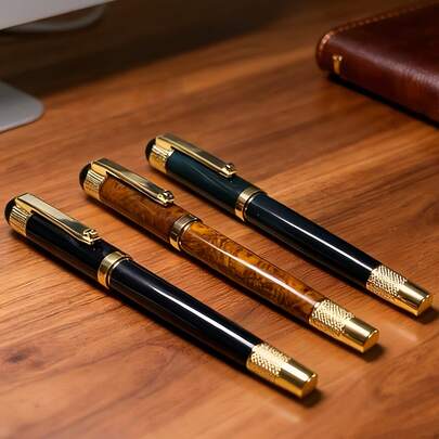 1pc Premium Metal Rollerball Pen, Combining Ballpoint Pen And Signature Pen - An Ideal Gift For Men, Husbands, And Perfect Choice For Father's Birthday. This Business Office Gift Set Comes With 0.7mm Black Refill, Suitable For Office, Business Occasions, Back To School Season, Daily Office Supplies, And Gift-Giving.