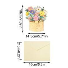 3D Pop-Up Floral Greeting Card With Envelope, Suitable For Mother's Day, Graduation, Anniversary, Get Well, Thank You And Other Occasions As Birthday Card And Gift - Multicolor - View 14