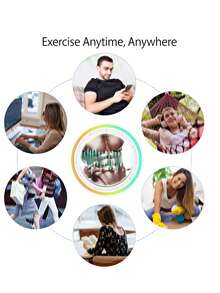 EMS Muscle Stimulator, Abdominal Pulse Massager For Waist And Abdomen Workout, Home And Office Use - 黑色 - 查看 2