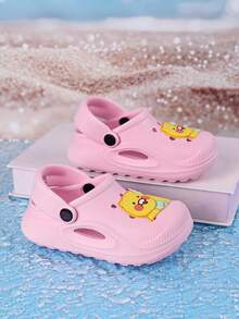 1 Pair Girls' Spring/Summer Casual Cute Matchstick Bear Indoor/Outdoor Versatile Clogs - Pink - View 5