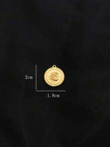 1pc 18K Gold Plated Stainless Steel Devil's Eye Sun Moon Star Disc Pendant, Punk Dark Style Necklace Bracelet Jewelry Accessory, Gift For Loved Ones And Friends - Yellow Gold - View 11