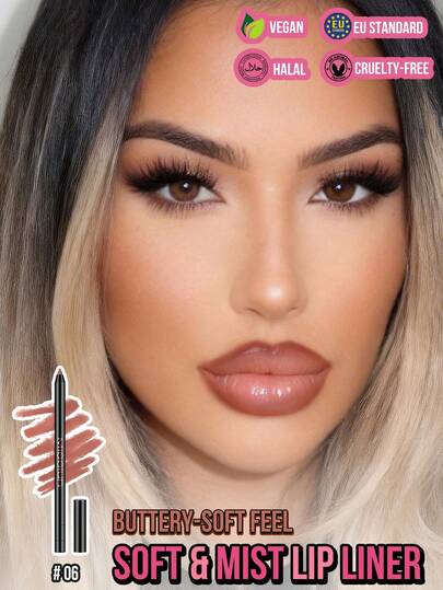  MISSLYN-Soft & Mist Lip Liner, Longwear Rich Lip Colors, Convenient Retractable Design, Sharpenable Gel Lip Pencil, Smooth Application, Natural Finish, High Pigment, Not Easy To Fade, Makeup, Gift, Y2K, Party, Travel, Fashion Girl Cosmetic, Cosplay, Can Be Shaped With A Pencil Sharpener, Highly Pigmented Natural Lip Makeup, Longwear Smooth Ultra Fine, Matte Lip Liner Vegan, Cruelty Free