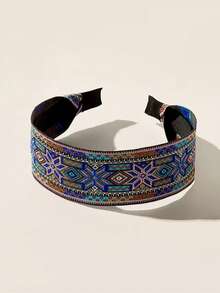 1条波西米亚复古刺绣宽发带，适合日常佩戴，可作发箍、发带、发圈，也适合夏季、假日和旅行。 - 彩色 - 查看 3