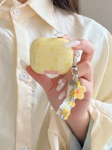 Flower Yellow Floral Pattern Protective Case Compatible With Apple Pro 3, 1/2, Pro 2, Anti-Fall Korean Style - Yellow - View 11