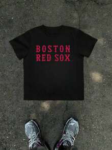 High-Quality1Pcs  Print Men's TShirt Baseball Team Fan Apparel 100% Cotton TShirt Men's Summer Casual Tee Gift For Men Stylish100Cotton - 黑色 - 查看 1