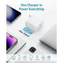 MacBook Pro Charger Compact and Foldable 100W USB C Charger for MacBook Air  Galaxy iPad Pro and More 5FT USB C Cable Included - Blanco ártico - Ver 4