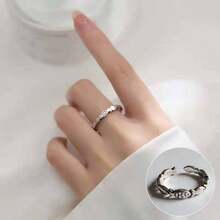 1 Vintage Fashion Simple Thai Silver Small Fish Ring - Antique Silver - View 6