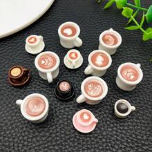 Bộ 20 mặt dây chuyền tráng men hình cà phê dễ thương, mặt dây chuyền hình giọt dầu bằng hợp kim để tự làm trang sức. - Cà phê nâu - Xem 13