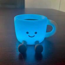 Đèn ngủ mini tích hợp cốc cà phê silicon, có hẹn giờ, dùng để tạo không gian thư giãn, có thể gắn điện thoại, là món quà tuyệt vời cho bạn trai, bạn gái, bạn thân, quà sinh nhật, đèn ngủ nhỏ gọn. - Cốc cà phê bảy màu - Xem 4