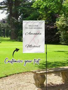 Custom Garden Flag, Bride Flag, Floral Wedding Flag, Wedding Welcome Flag, Bride Party Gift Flag, Wedding Decoration, Multiple Sizes Available - Multicolor - View 3