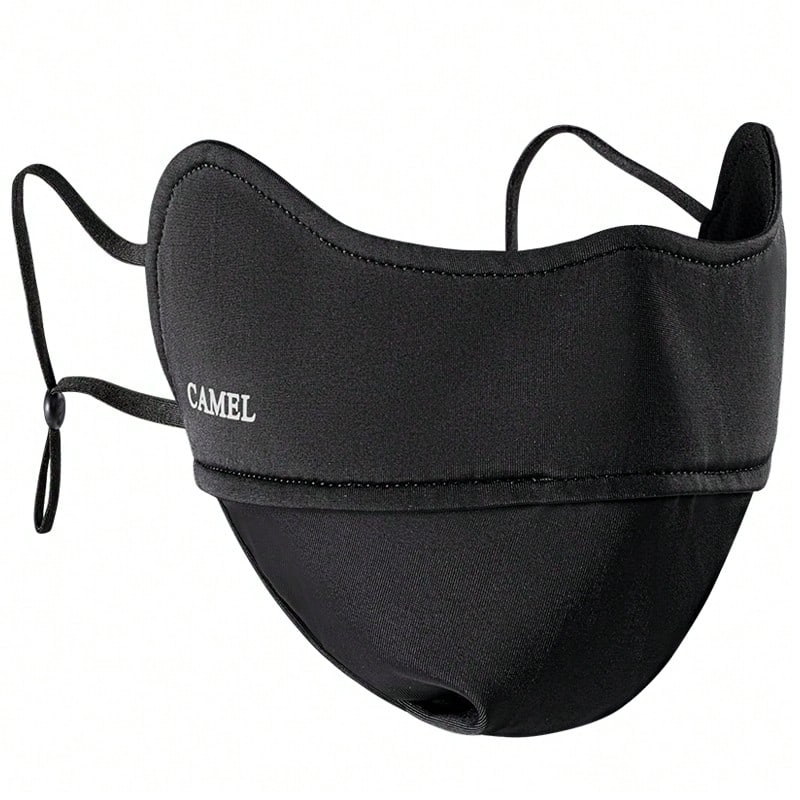 CAMEL CROWN Máscara de montañismo a prueba de viento talla grande terciopelo cálido, máscara tridimensional 3D para otoño e invierno contra el polvo y el frío - Noche oscura - Ver 1