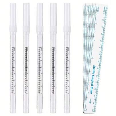 2 bút dạ trắng mực không thấm nước, thích hợp để thiết kế hình xăm lông mày và kẻ viền trang điểm vĩnh viễn.