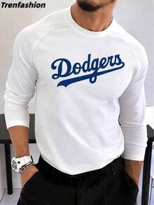 Nueva camiseta de moda para chicas de primavera y verano. Camiseta de manga larga de gran tamaño de Trenfashion Unisex con estampado del logotipo de los Dodgers de Los Ángeles, camiseta casual de cuello redondo para fanáticos del béisbol, corte holgado y relajado, camiseta con hombros caídos, camiseta para el día del juego de los Dodgers, camiseta gráfica de gran tamaño de los Dodgers, camiseta 100% algodón con estampado digital, estilo béisbol, camisa casual para hombre, diseño deportivo para el verano, ropa urbana, camisetas de manga larga unisex para fanáticos del béisbol. - Blanco - Ver 12